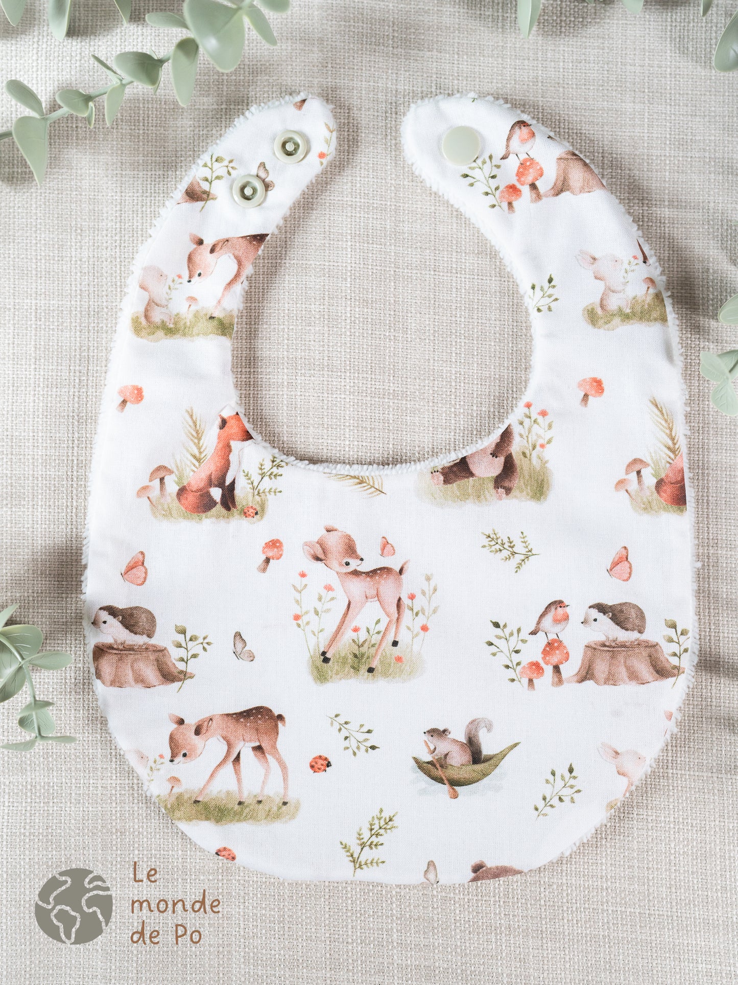 Bavoir animaux de la forêt