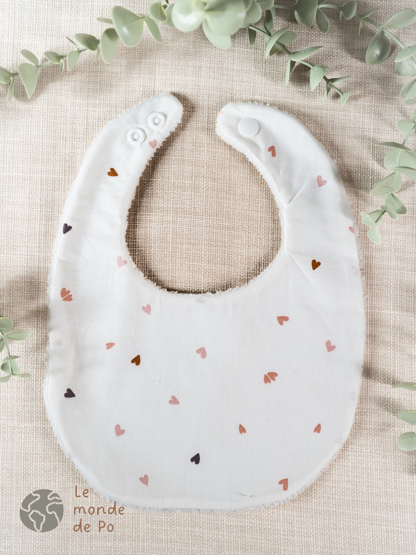 Bavoir cœurs multicolore