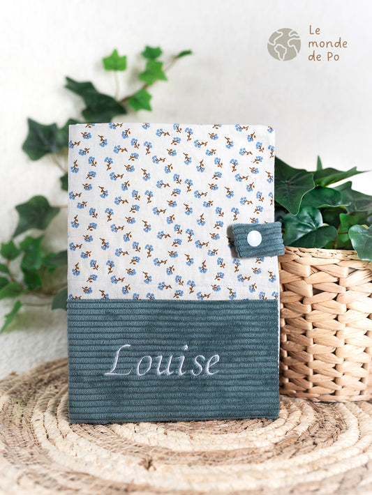 Housse fleurs bleues