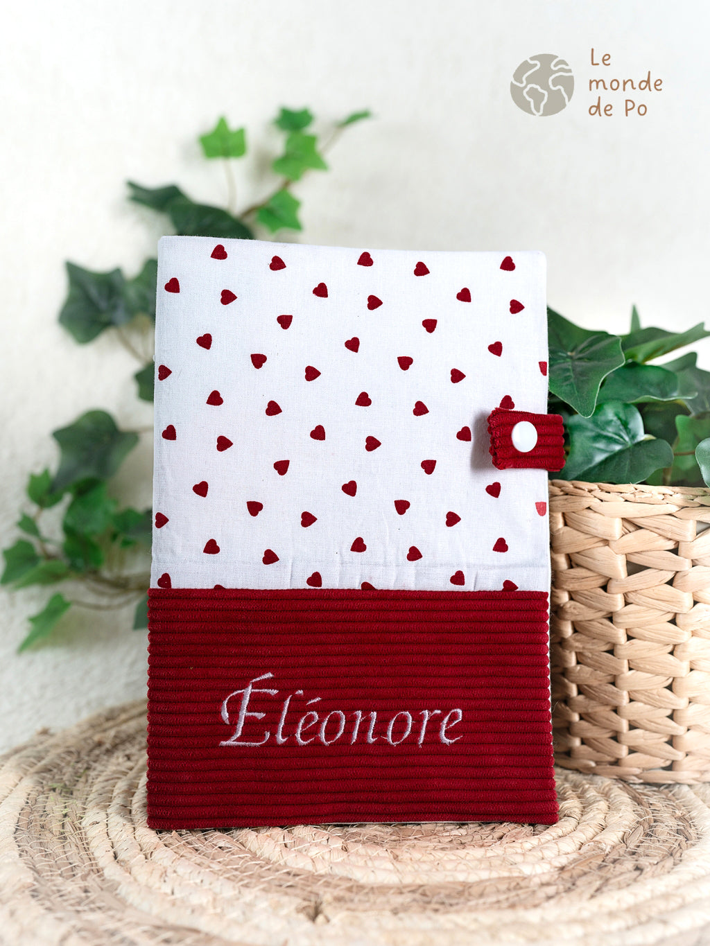 Housse coeurs rouges