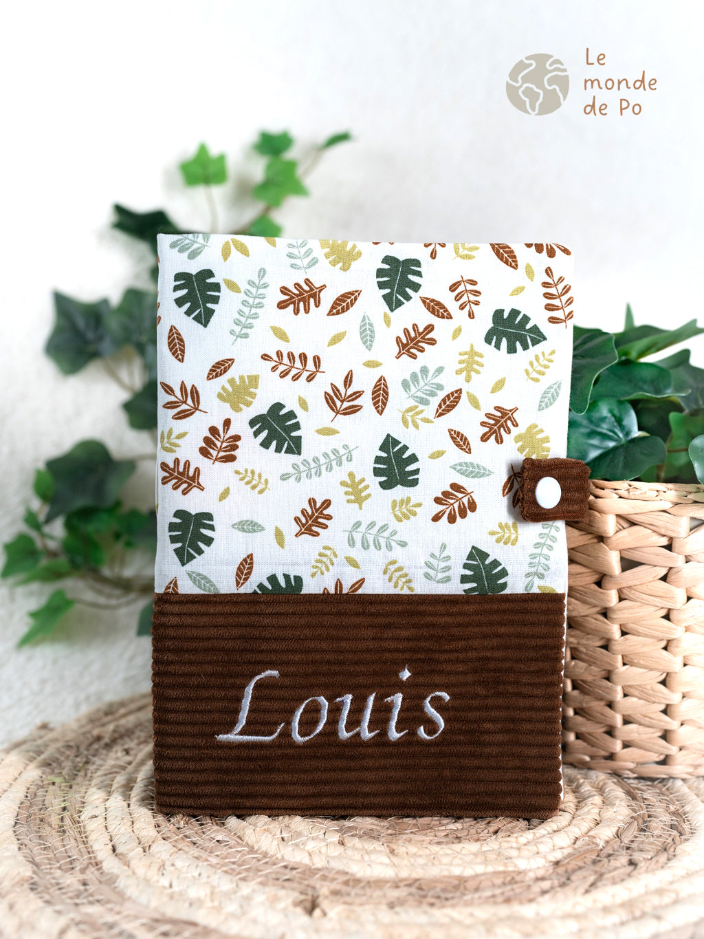 Housse carnet de santé feuilles